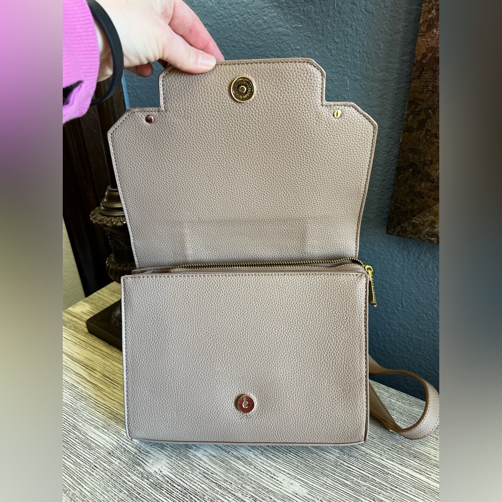 Katie Loxton London Mila Multi Way Crossbody & Backpack in Taupe Vegan Leather - Picture 8 of 15
